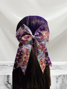 K-pop  Large Multicolor Anime Print Hair Bow